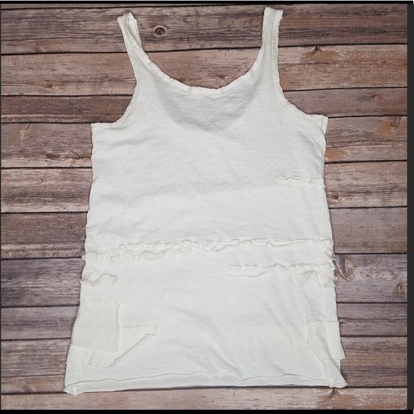 J Crew Cotton Ruffled Tissue Tank Top M - Picture 1 of 8